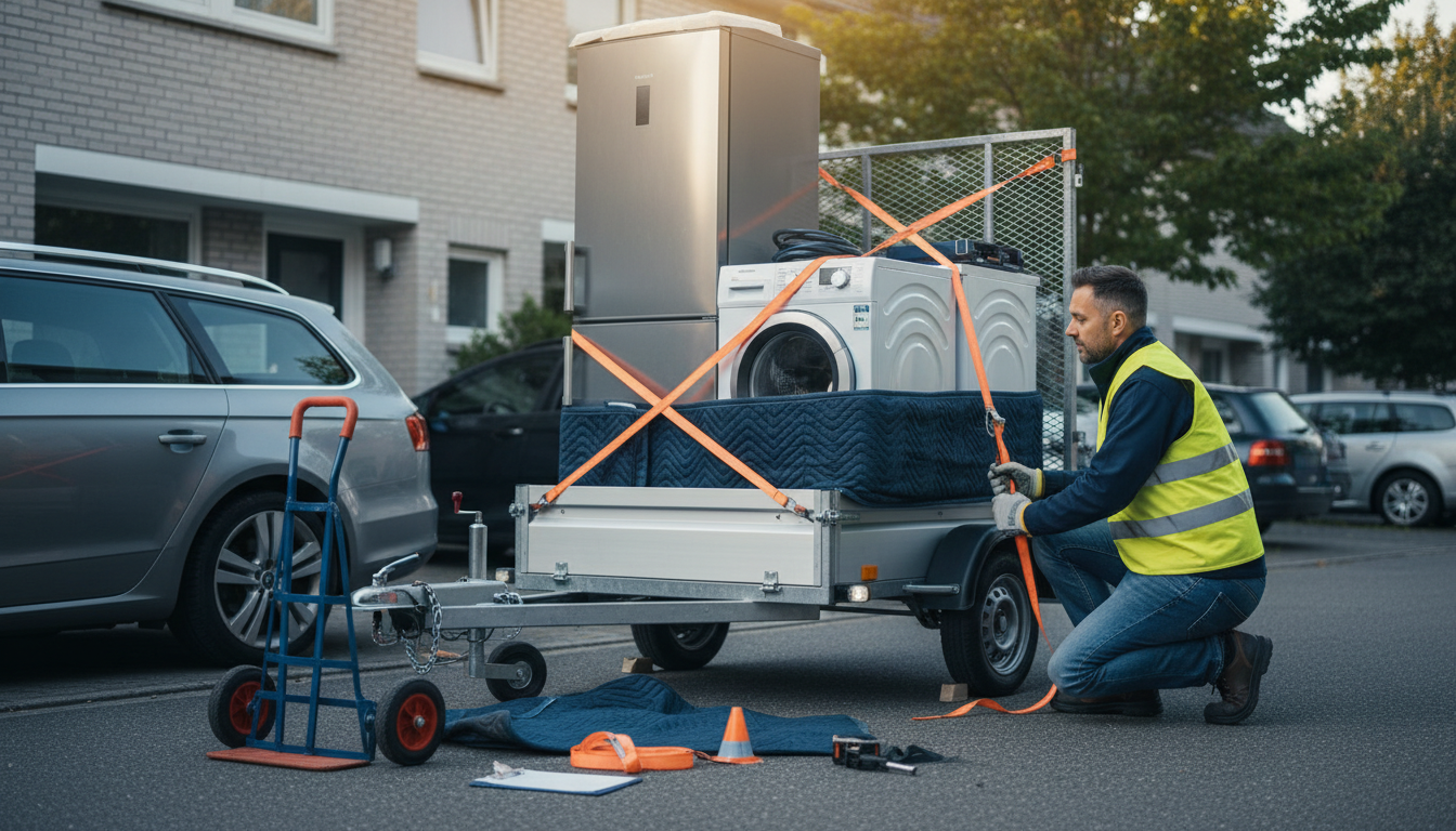 Sicherer Transport Waschmaschine & Kühlschrank mit Anhänger - Anhängerverleih24