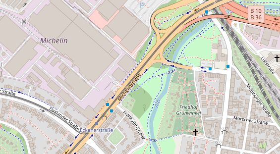 Anhänger auf Satellitenbild