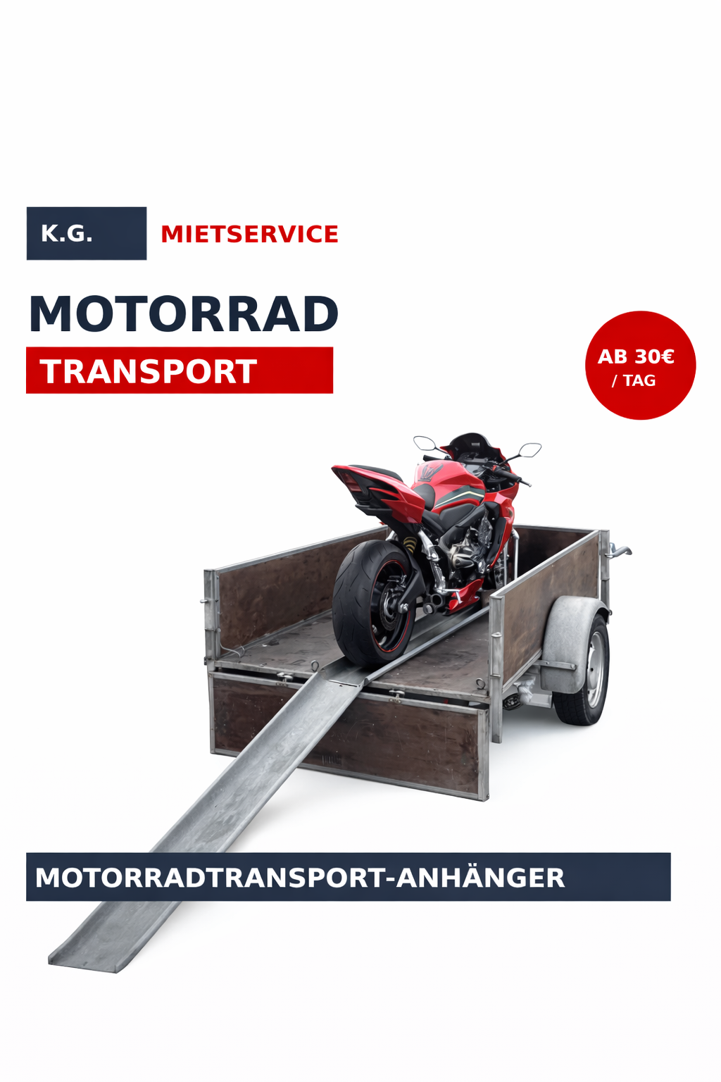 PKW-Anhänger - Motorradanhänger, Multianhänger flexibel und schnell Mieten